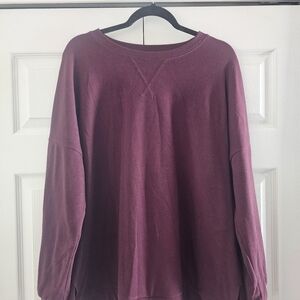 Chic Burgundy Long Sleeve Sweatshirt